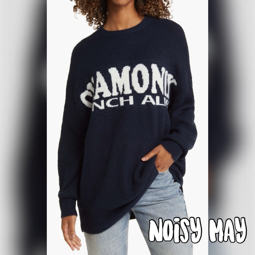 🆕 Noisy May Navy Balanced Oversized Sweater